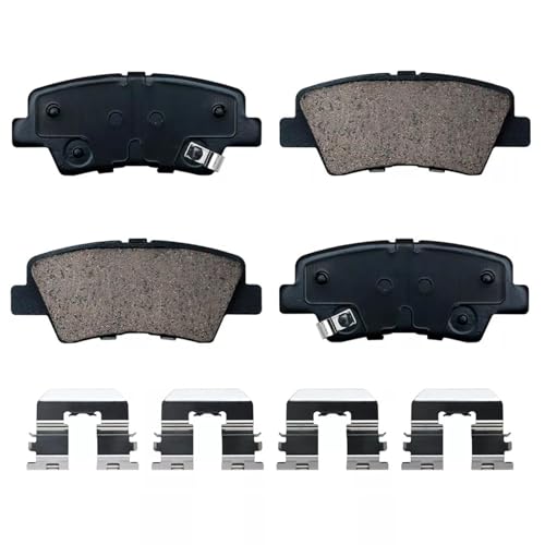 Ceramic Rear Brake Pads Set Compatible with Hyundai Sonata/Elantra/Accent/Veloster,Kia Rio/Optima Hybird/Soul EV/Soul/Cadenza/Forte/Forte Koup/Forte5,Automotive Replacement Disc Brake Pads Rear