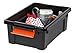 IRIS USA 3 Gallon Lockable Storage Bins with Lids, 5 Pack - Made in USA, Heavy Duty, Stackable Containers, Garage Organizing Bins Moving Tubs, Rugged Sturdy Equipment Utility Box - Black/Orange