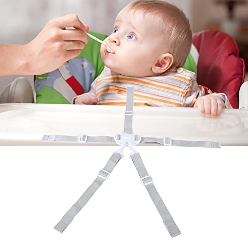 Image of High Chair Straps, Replacement Straps for High Chair, Harness Straps for Most 5 Point High Chairs, Replacement High Chair Belt, Universal (White Button 5-Point Strap)