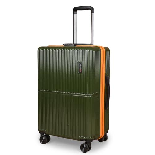 Image of Move-Meant Medium Polycarbonate Hard Shell Glide 66Cm Suitcase 8 Wheels Number Lock Poly Carbonate MAT. Green Trolley Bag for Men & Women | 360 Degree Wheeling System Luggage |Trolley Bags for Travel