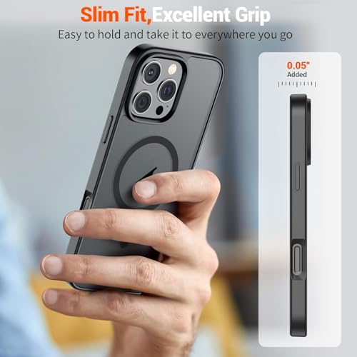 Image of iPhone 16 pro Max Magsafe Hard Back Case | Matte Design & 360 Protection | Military-Grade Apple iPhone 16 pro Max Cover | Strong Magnet Back - Black