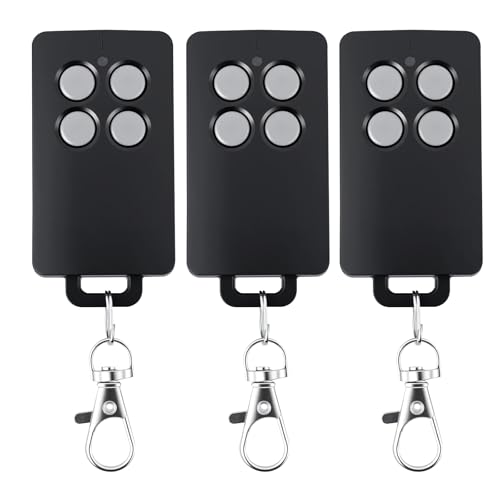 Lot de 3 Télécommande de Portail 4 Canaux Compatible avec AAM0121,Code Roulant Fréquence,d'Émission 433,05 MHz à 434,79 MHz, Portée 50m,Pour Portail et...