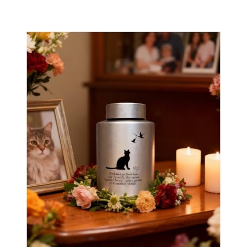 Pet Cremation Urn for Cats, 60 lbs, Gray, Medium