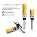 Pattern Flush Trim Router Bit Set, Newdeli Straight Cut Router Bit with a Bearing Prevent Tear-Out, Template Guide Woodworking Milling Cutter Tool