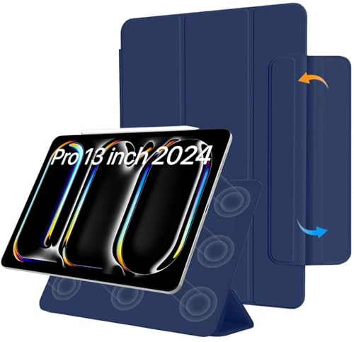 Image of Robustrion Cover for iPad Pro 13 inch M4 [Magentic Attach] Case for iPad Pro 13 inch 2024 M4 [Auto Sleep Wake Support] - Navy
