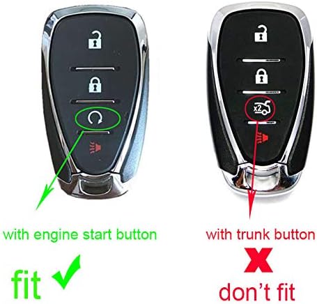 Miniatura 2 de Btopars Funda protectora de goma para llavero inteligente de 4 botones con arranque de motor compatible con Chevy Chevrolet Blazer Bolt Equinox