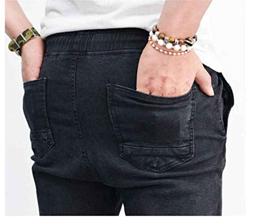 Andongnywell Mens Skinny Stretch Elasticated Waist Jeans Workout Slim fit Jogger Trousers Stretchy Denim Pants3