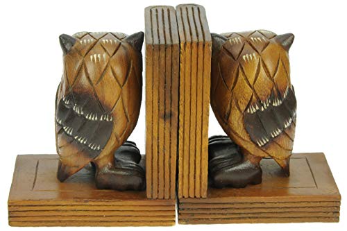 Fermalibri Civetta x 2: Ornamento Animale in Legno...