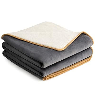 Lesure Waterproof Fleece Blanket Washable - 229x218cm Blanket For Large Dogs and Pets, Versatile Dog Throw Queen Protects Bed and Sofa with Soft Plush, Grey