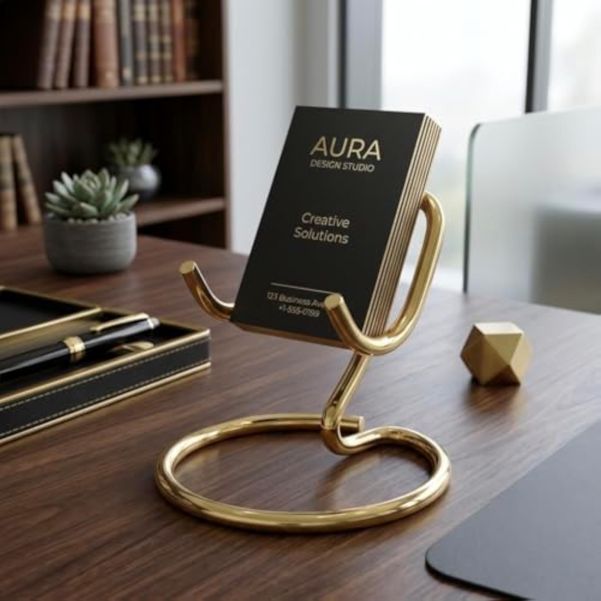 Gold Plated Decorative Display Stand for Business Cards