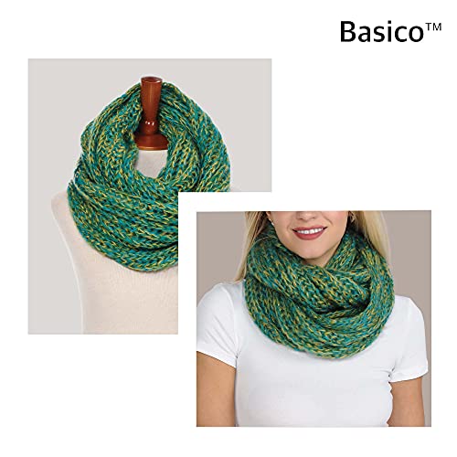 Basico Infinity Scarf | Winter Crochet Knit Scarf In One Size (Green) #TOP2