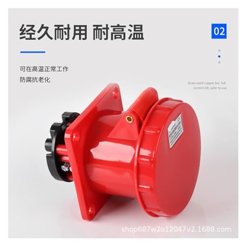 Enchufe industrial oculto IP67 4 orificios 63A ZQ-334 miniatura 3