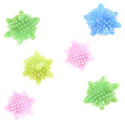 Set di 6 palline ecologiche per lavatrici e asciugatrici, 4 colori, per pulizia, riutilizzabili e anti-avvolgimento