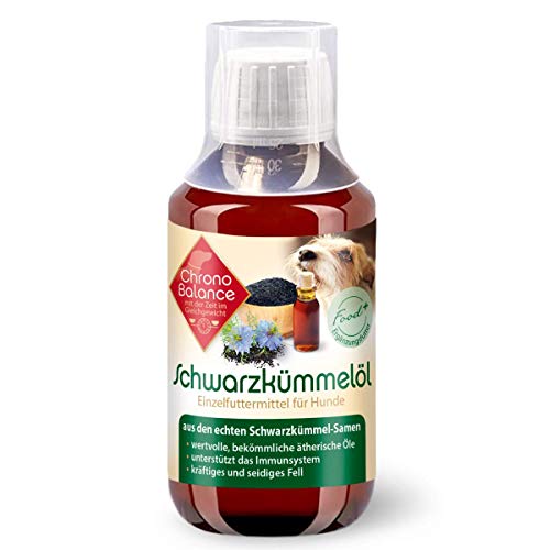 ChronoBalance® Aceite de comino Negro 100% Natural para Perros sin filtrar y Suave en Alemania prensado en frío en Calidad alimentaria Cover