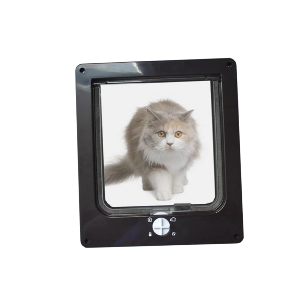 Chatière Rotative pour Chat Noir en Abs, Contrôle D’entrée et Sortie