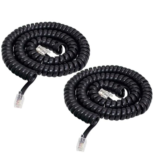Telephone Cord, Uncoiled Phone Works with All Corded Landline Phones,Handset, Universally Compatible,for Use in Home or Office, Telephone Accessory (BK1-4M)