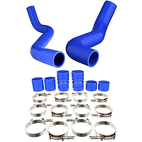 Heavy Duty High Temp 5-ply Reinforced Silicone Radiator Hose and Intercooler Boot Kit for 1999-2001 F-250 F-350 Ford 7.3 Powerstroke Turbo Diesel (Blue) Cover