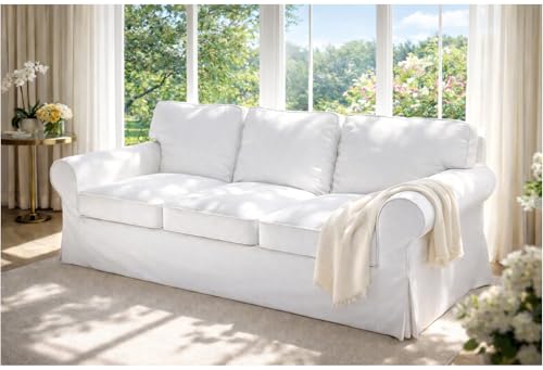 Image of Heavy Cotton Ektorp Sofa Cover Compatible with IKEA 3 Seat Sofa Slipcover