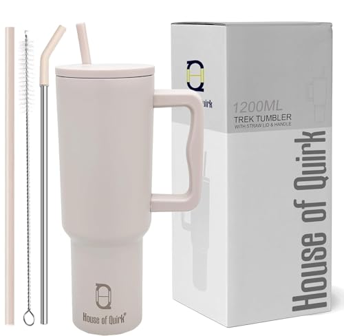 Image of 1.2L Stainless Steel Insulated Water Tumbler with Lid and Straw |12hr Hot & 8hr Cold|Fits Cup Holder| Leak Proof| for Gym, Office,Travel| Includes 2 Straw,1Brush & Free Ebook