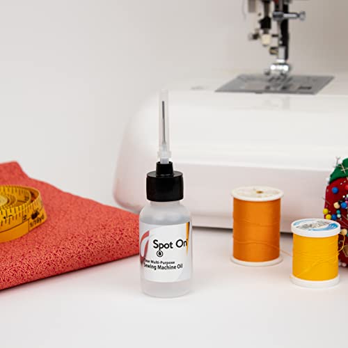 Spot On Sewing Machine Oil - Clear Multi-Purpose Lubricant - 2 Bottles + 2 Precision Applicator Needles - Made In The Usa #TOP3