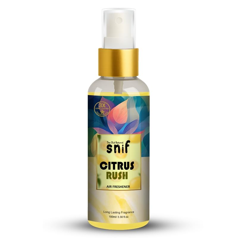 Image of The Old Natural Snif Citrus Rush Air Freshener Spray - 100ml | Refreshing Citrus Fragrance, Long-Lasting Freshness for Home, Office & Car
