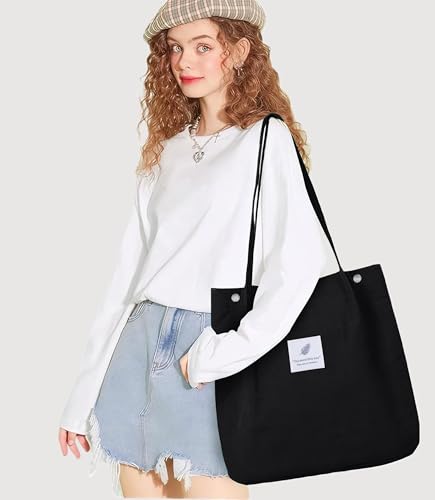 Bolso Tote de Pana para Mujer Pequeño con Bolsillo Interno miniatura 2