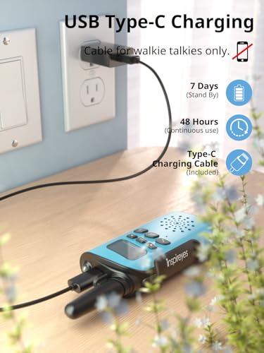 Inspireyes Walkie Talkie Kinder Aufladbar, 48 Stunden Arbeitszeit, 8 Kanäle 2-Wege-Radio, Geschenke für Jungen Mädchen, Outdoor Wandern Camping, 3-12 Jahre altes Spielzeug