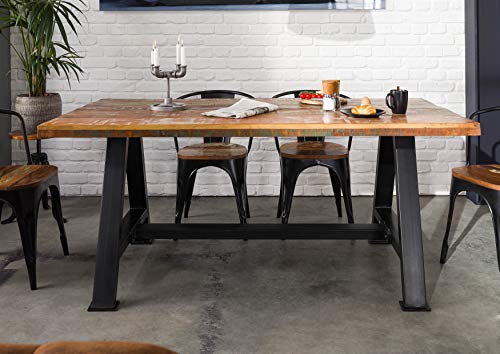 MASSIVMOEBEL24.DE Esstisch Altholz 180x90x76 Mehrfarbig lackiert Industrial #60 – Bild 6