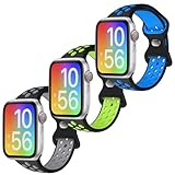 Paquete de 3 correas de silicona suave compatibles con Apple Watch de 42/44/45 mm,