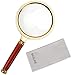 BASUNE 10X Handheld Magnifier, Reading Magnifier Loupe Glasses 10X with Rosewood Handle for Book and Newspaper Reading, Insect and Hobby Observation, Classroom Science (Plastic Frame)