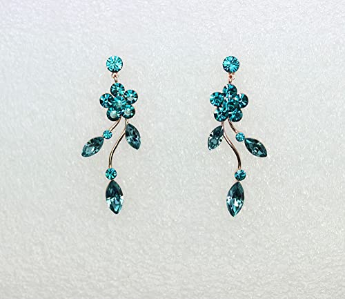 Image of Faship Gorgeous Rhinestone Crystal Floral Necklace Earrings Set