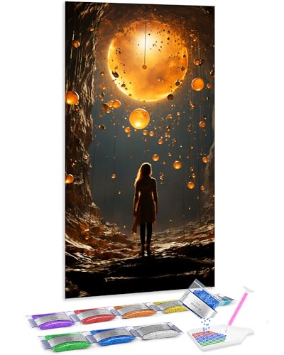 Pintura con diamantes 5D Jumpdot mundo alienígena, cuadros para salón y decoración de casa 70x40