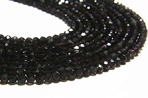 Iolite naturelle rondelle 3mm perles facettées micro cut fil de gemmes percées pour bijoux diy