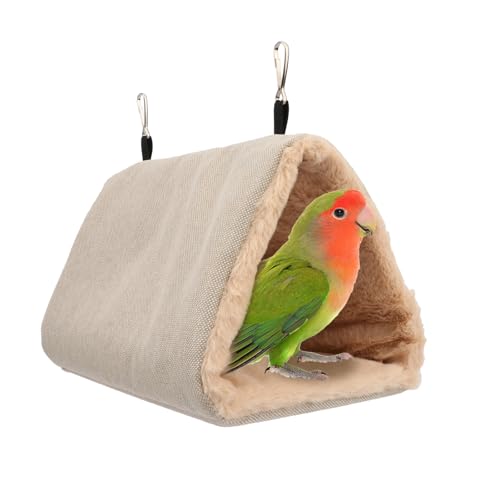 Image of Litewoo Bird Nest Bed for Parrot Warm Winter Hanging Hammock Hut, M, Beige