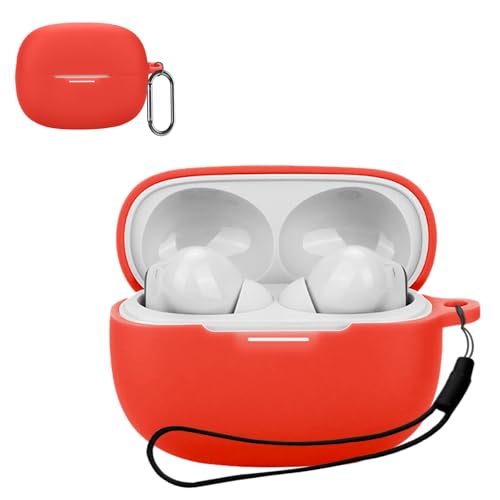 For Redmi Buds 8 Pro �p �P�[�X �J�o�[ KONXISA �V���R���P�[�X �ϏՌ� �h���h�o �E�H�b�V���u�� �i�J���r�i�t��+�X�g���b�v�t�� �j ���p���₷�� �����[�d�\ �����^�т����₷���i���b�h�j