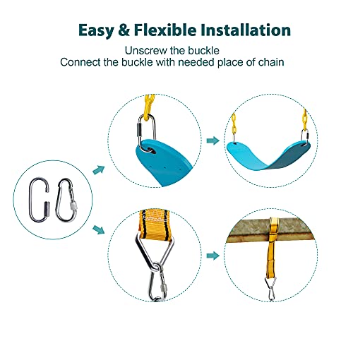 image for PACEARTH Swing Seat Support 660lb with 68.9 inch Anti-Rust Chains Plas