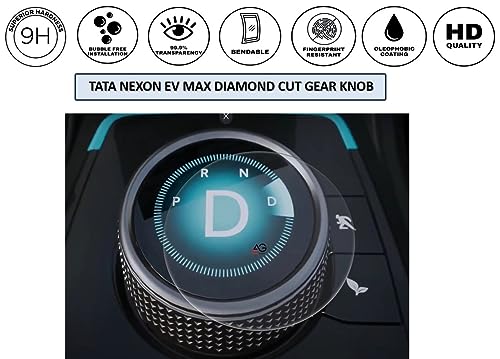Image of TATA NEXON EV MAX DIAMOND CUT GEAR KNOB SCREEN PROTECTOR (Pack of 2)