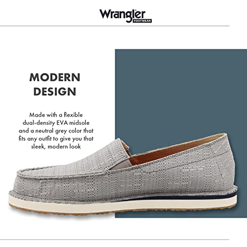 Wrangler Loafer Slip-On for Men - Casual Shoes with Dual-Density Die-Cut EVA Midsoles, Comfortable Inner Lining, and Upcycled Materials, Grey, 12 M3