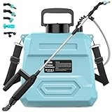VASG Battery Powered Garden Sprayer 2 Gallon, 7.4V Powerful Electric Pump Sprayer, Weed Sprayer with USB Rechargeable Handle, 5 Mist Nozzles, Retractable Wand, Adjustable Strap for Lawn, Garden, Yard