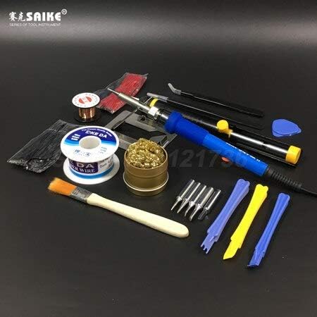 Soldering SAIKE 947 60W Adjustable Temperature Electrical Soldering Iron Hand Welding Torch Solder Gun With Work Light 220V EU - (Color: Package 7, Plug Type: EU)