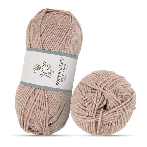 Image of Hobby Lobby Yarn Bee Soft & Sleek Yarn, 100% Low Pill Acrylic, Crocheting & Knitting (Linen)