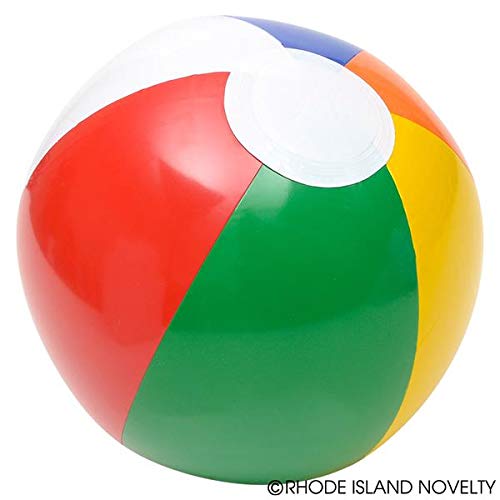 Rhode Island Novelty Inflatable 12 Inch Multicolored Beach Balls, Set