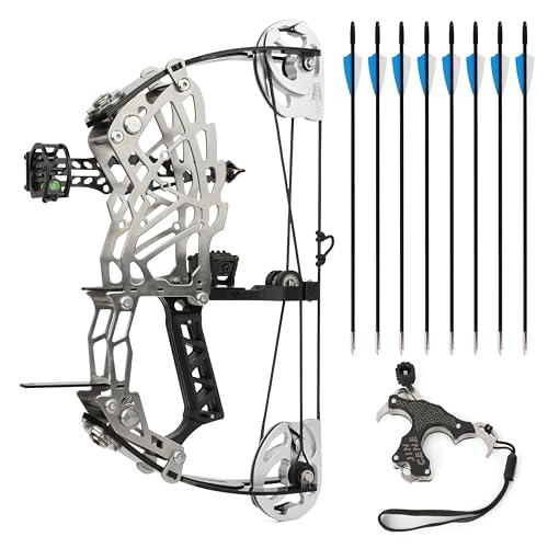 ZSHJGJR 13" Mini Compound Bow Arrow Set 15-32lbs,Right and Left Hand Bow Release for Adult Youth Archery Hunting Fishing Shooting (style2)