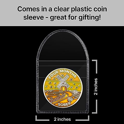 Image of The Achieve Mint 4 Months Sober Token | Four Month Sobriety Chip | Non-AA, Non-Religious Medallions for Men and Women Celebrating Sobriety