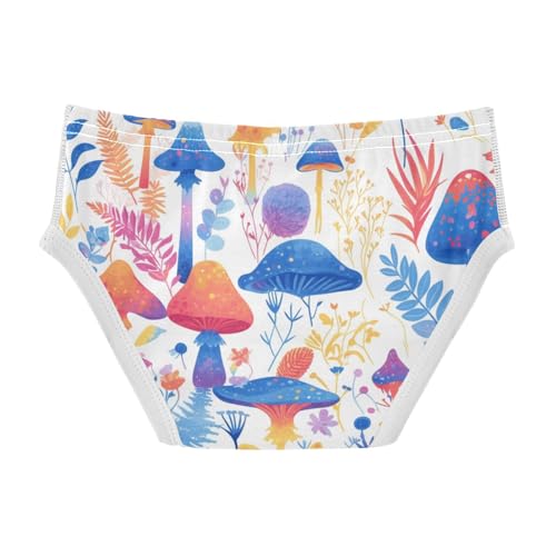 KLL Watercolor Fall Woodland Mushrooms Leaves Pattern Baby Boys Pure Cotton Briefs Cute Children Undies2