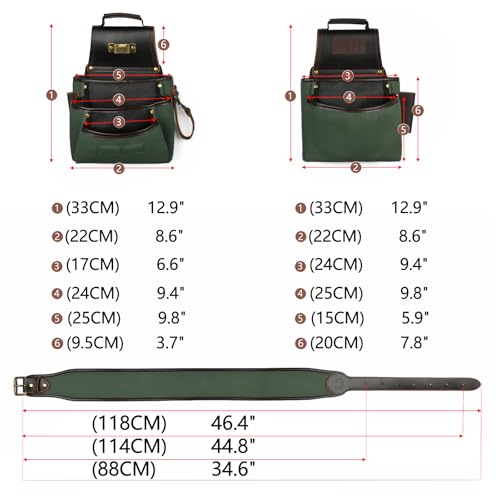 TOURBON Canvas and Leather Apron Tool Belt Pouch Heavy Duty Tool Storage Organizer Bag Multi Pockets for Electricians Carpenters - Image 4