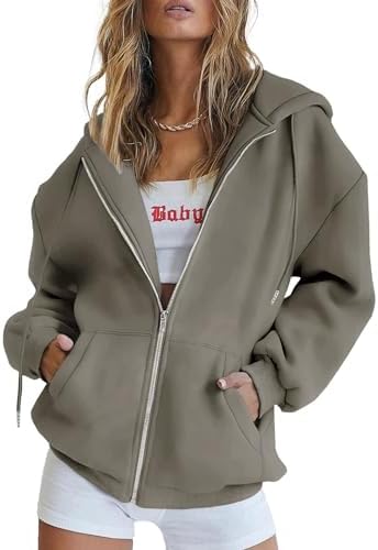 Timuspo Hoodie Damen Sweatjacke 2026 Kapuzenjacke Herbst Winter Lang Sweatshirt Kapuzenpullover Mit Kapuze Reißverschluss Mantel Oversize Pullover