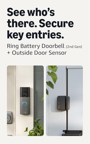 Image of Ring Battery Doorbell (newest model), Speckled Gray with Outside Door Sensor, (newest model)