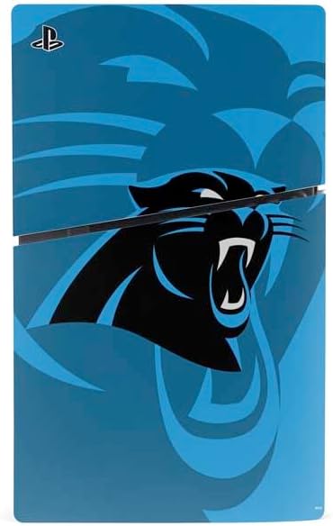 Skinit Decal Gaming Skin Compatible with PS5 Slim Digital Edition Console - Officially Licensed NFL Carolina Panthers Double Vision Design