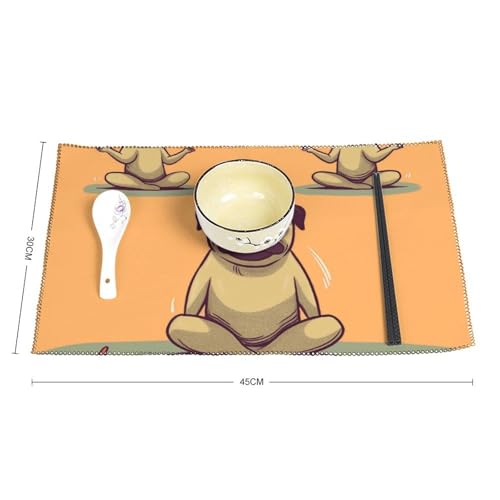Set de table infroissable en toile de qualité imprimé carlin
